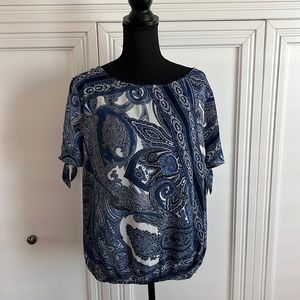 New York and company paisley shades of blue top